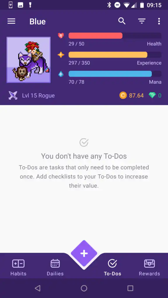 Motywacja z aplikacją Habitica
