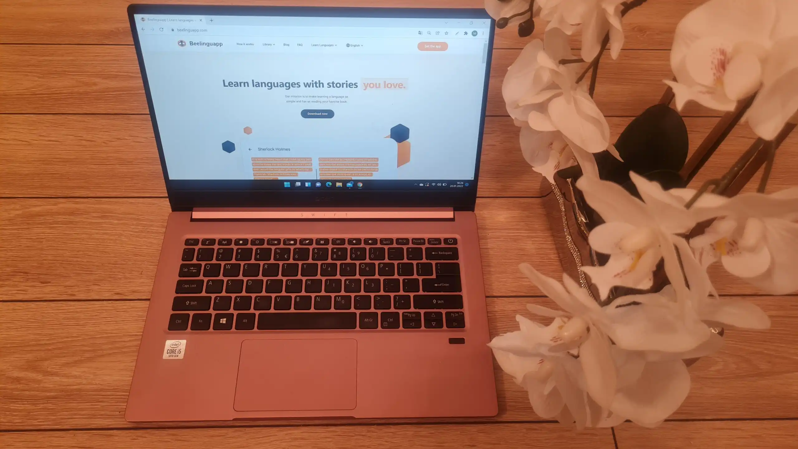 nauką języka obcego poprzez czytanie, audiobooki