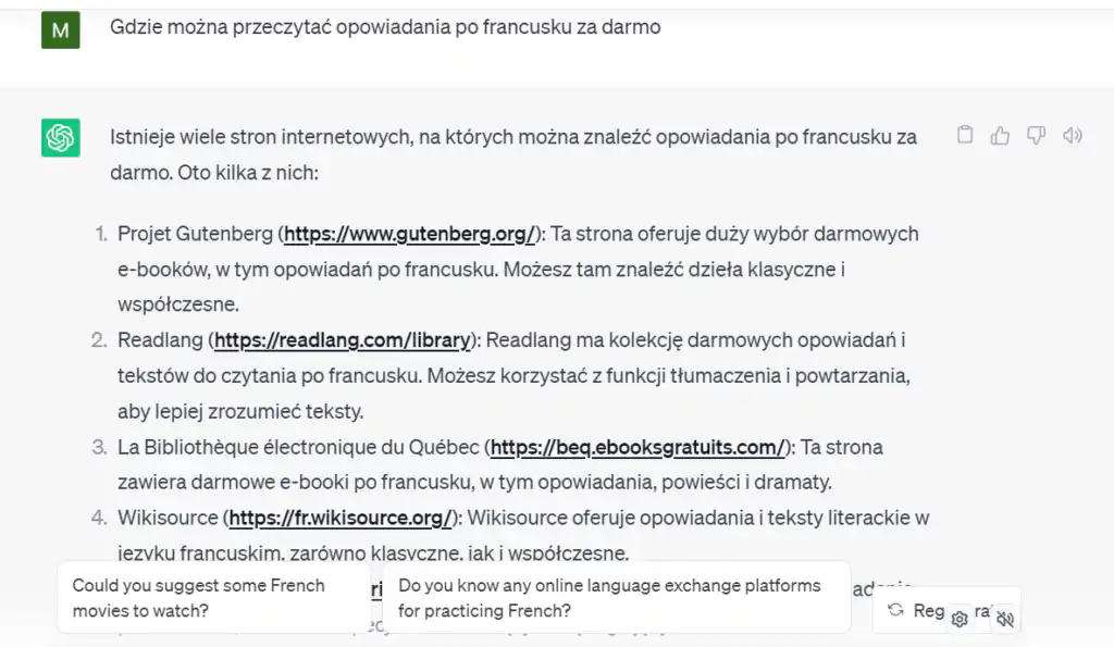 nauka języka z ChatGPT