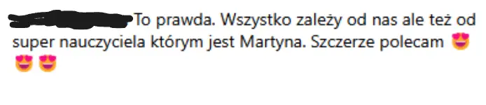 opinia o lekcjach biznesowych angielskiego u Martyny Siewert Na Krańcu Języka