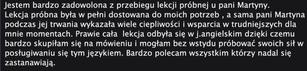 opinia pracownika korpo o lekcjach Martyny Siewert